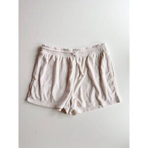 Aritzia WILFRED FREE Popsicle Birch Ivory Cotton Terry Lounge Shorts, Size L